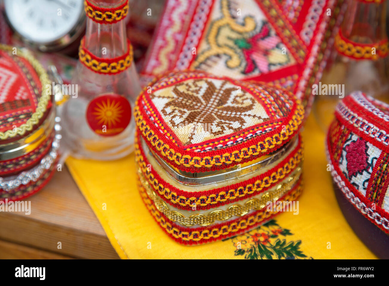 Repubblica di Macedonia, Ohrid, classificato come patrimonio mondiale dall UNESCO centro città in riva al lago Foto Stock