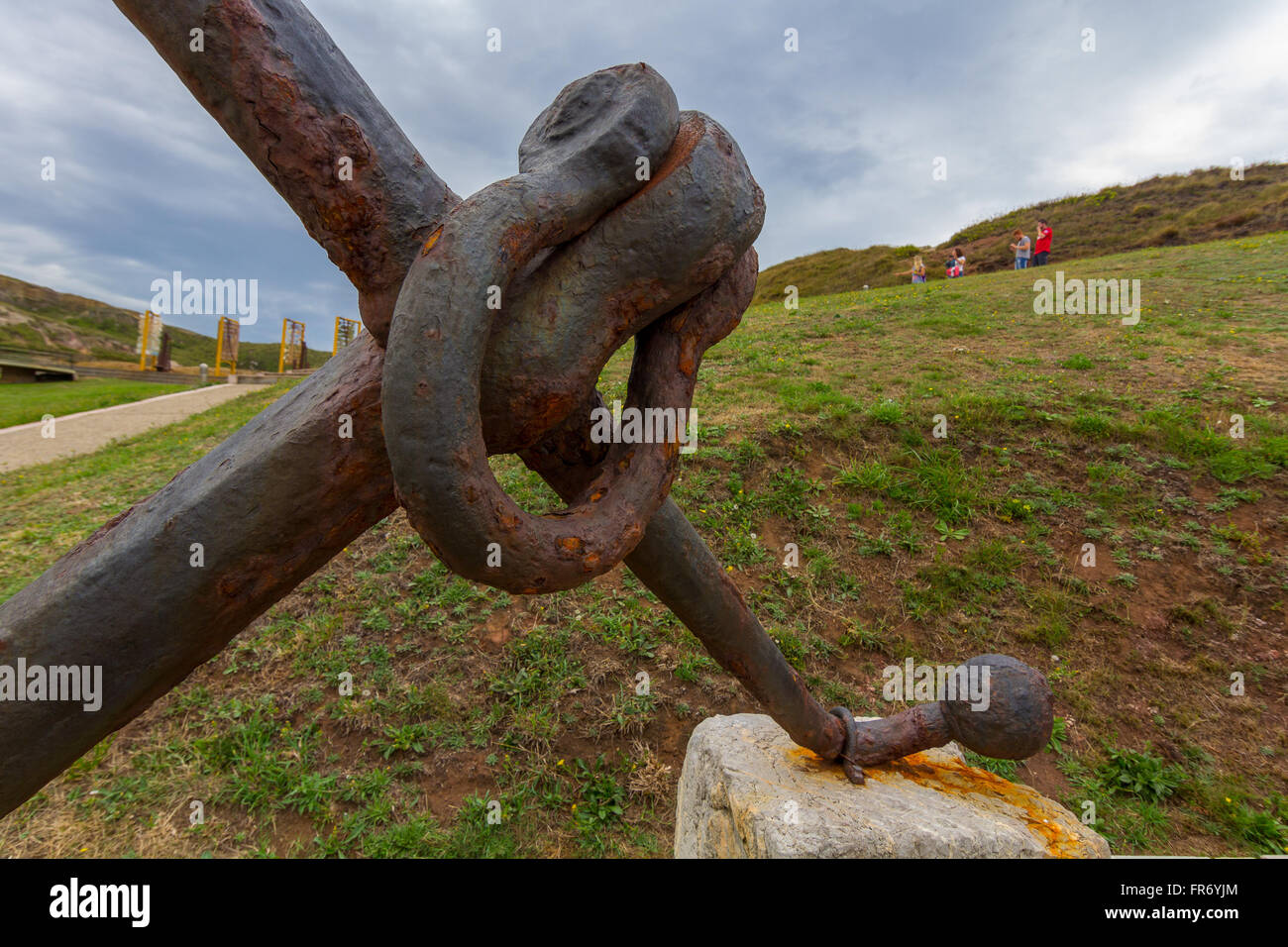 I dettagli di ancoraggio old ship Foto Stock