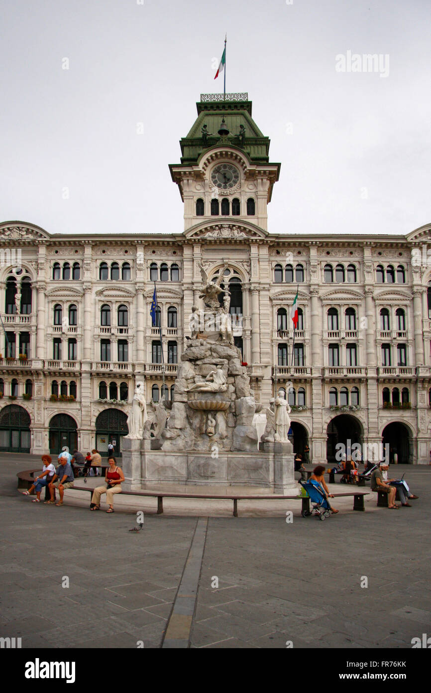 Piazza dell Unita d Italia, Trieste, Italien. Foto Stock