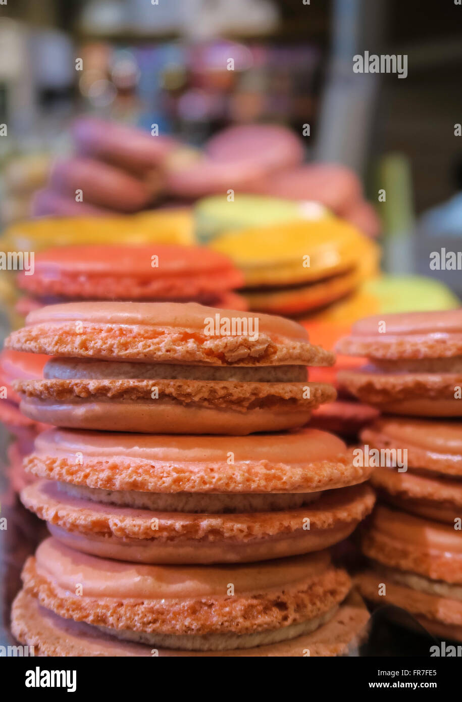 Varietà di Macarons Foto Stock