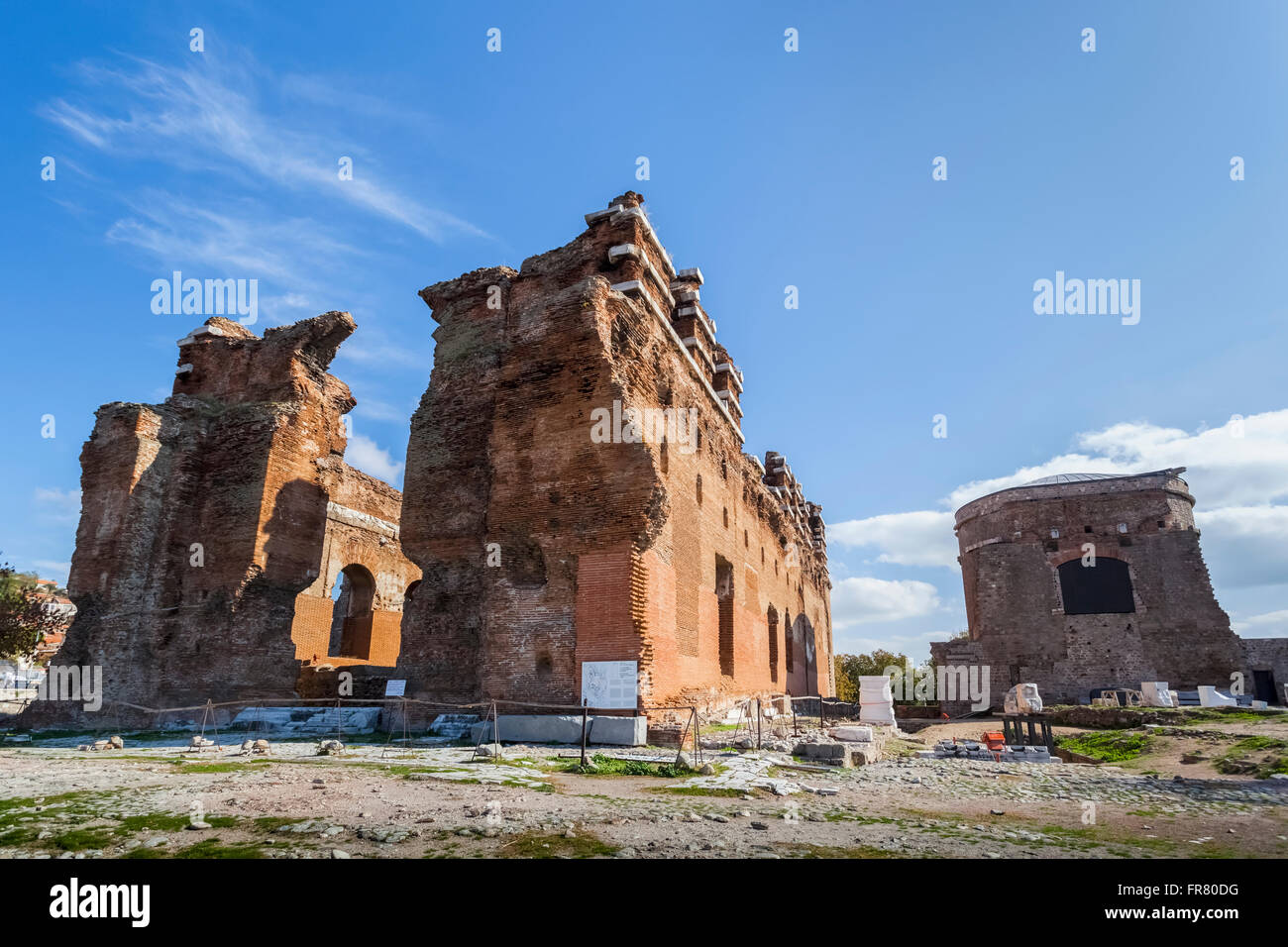 Basilica di rosso, uno dei sette importanti chiese nel cristianesimo; Pergamo, Turchia Foto Stock