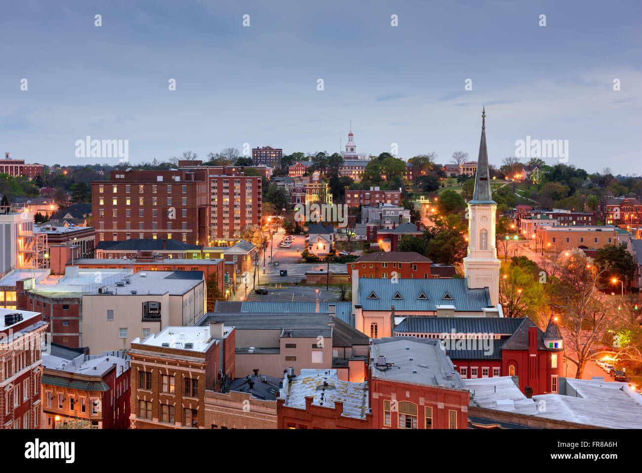 Macon, GEORGIA, STATI UNITI D'AMERICA skyline del centro. Foto Stock