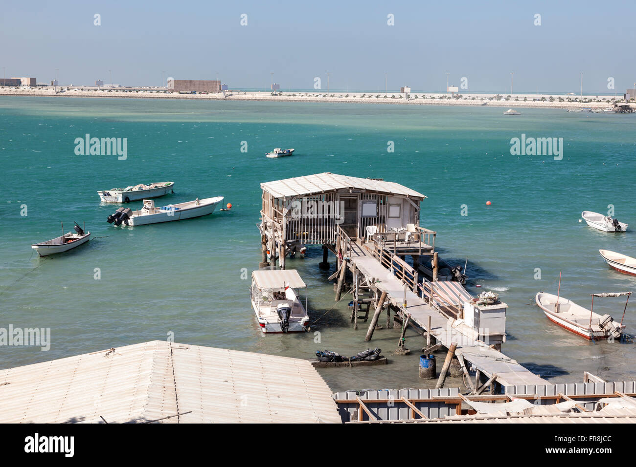 La pesca del molo a Manama, Bahrain Foto Stock