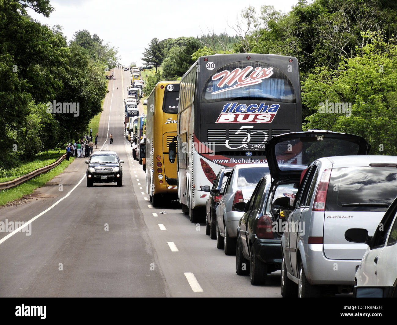Blocca il traffico sulla Ruta Nacional 12 o 12 RN Foto Stock