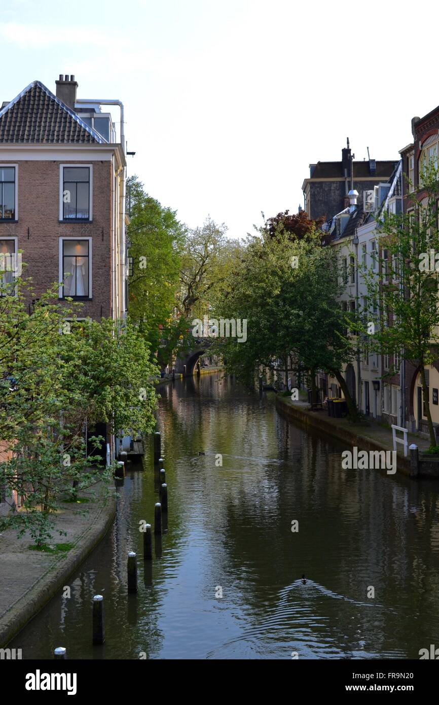 Canal a Utrecht Foto Stock