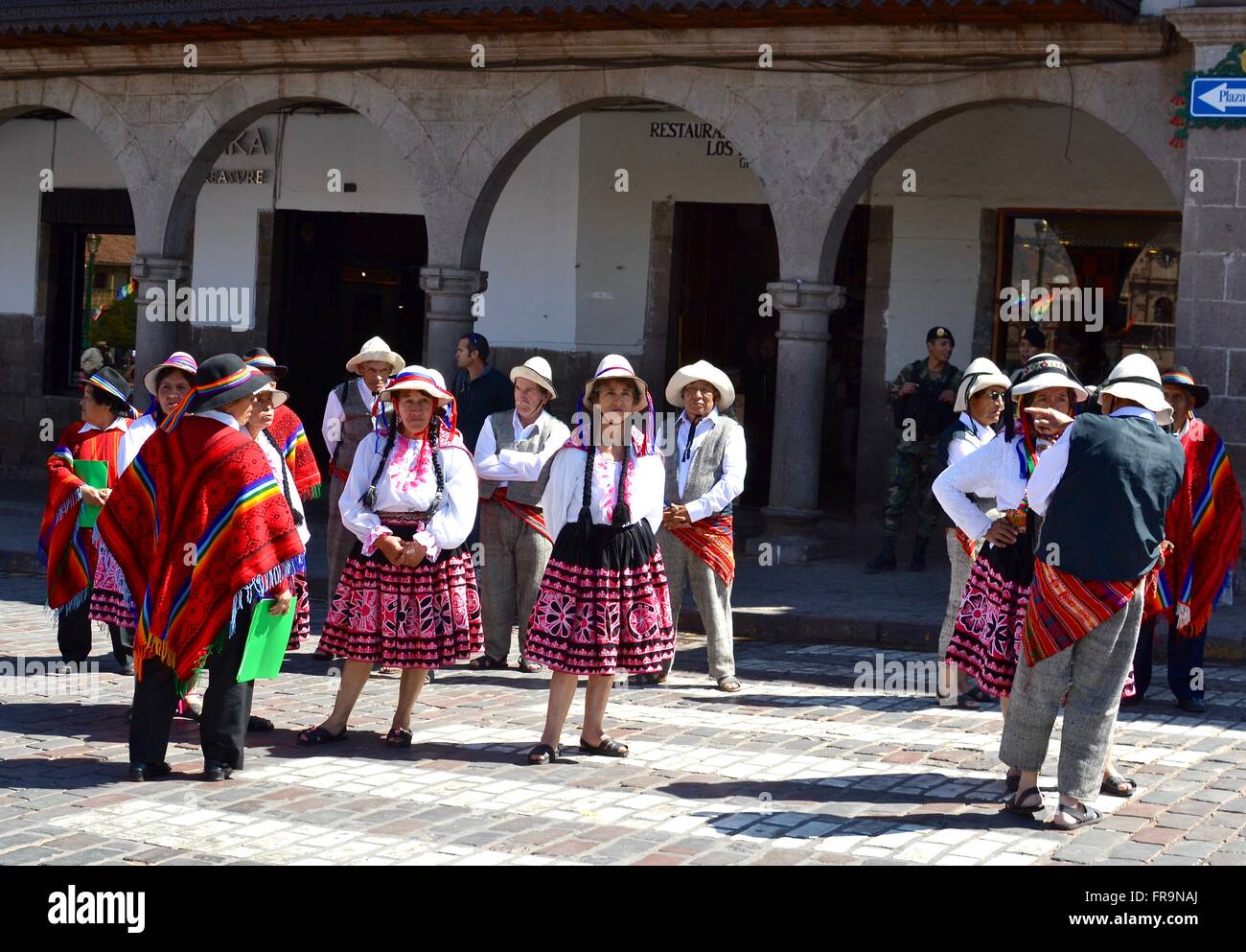 Musicisti del festival in Cusco Foto Stock