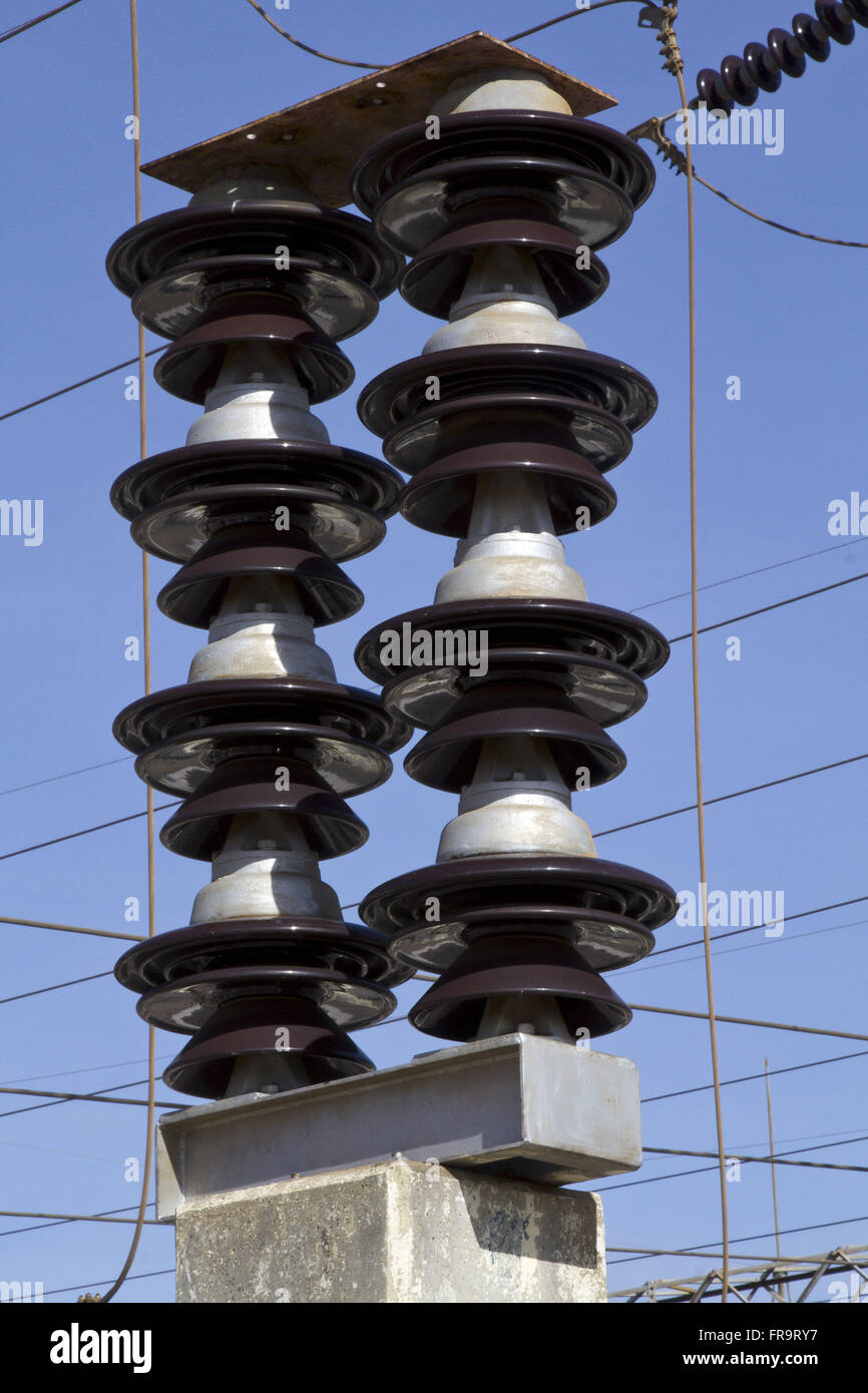 Barro Duro sottostazione rete CEMAT - Centrale elettrica Matogrossenses SA Foto Stock