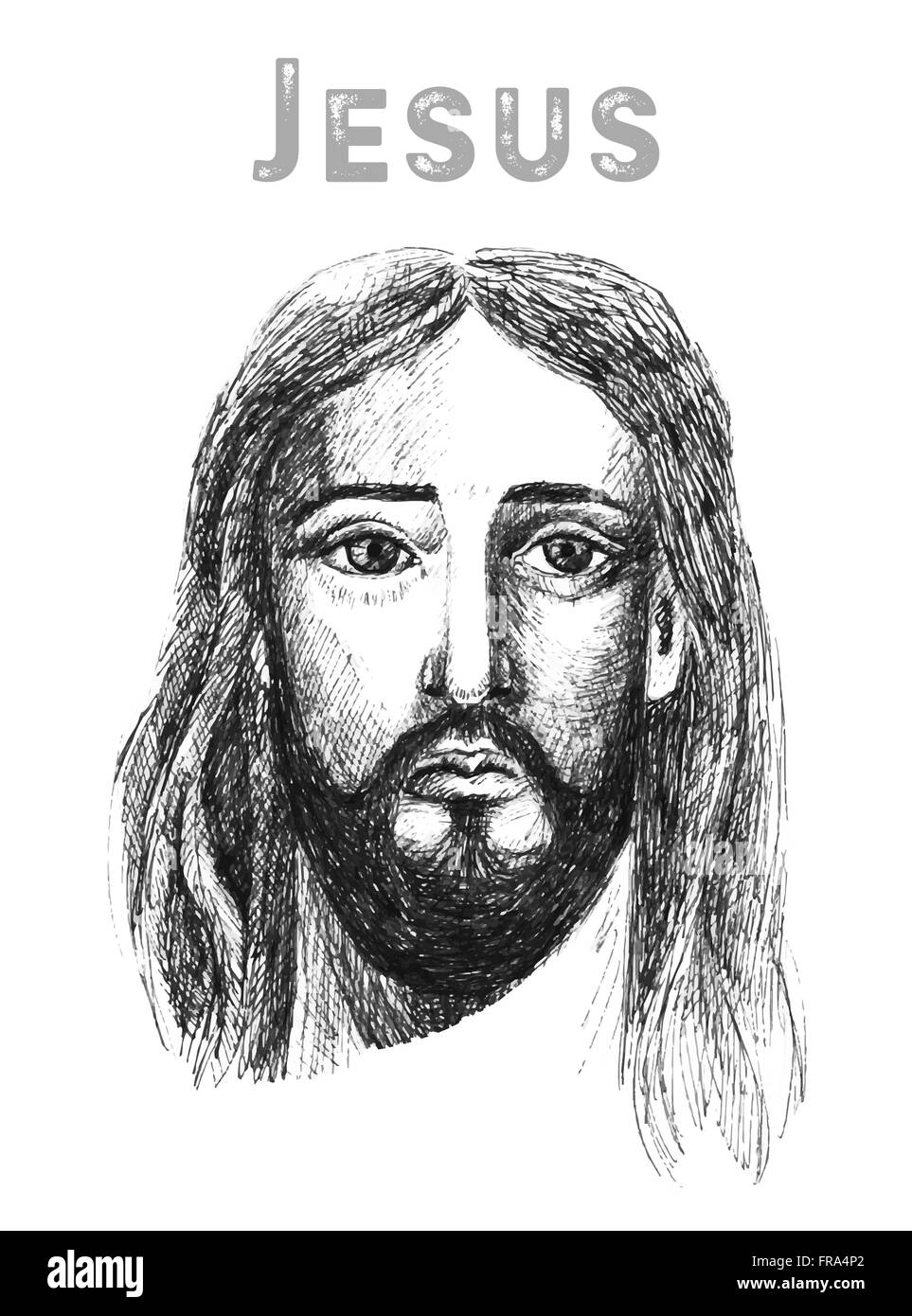 Volto di Gesù Cristo, bassa poli acquerello illustrazione vettoriale. Illustrazione Vettoriale