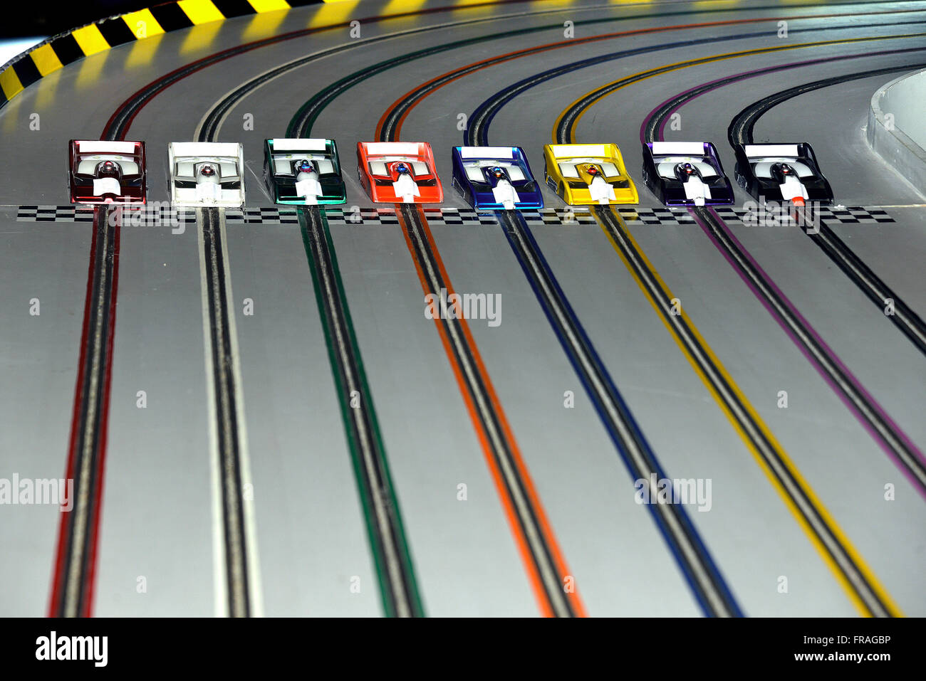 Electric slot car via Foto Stock