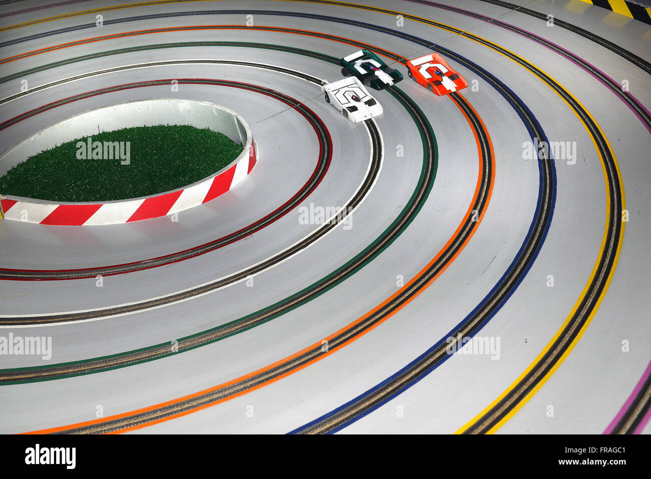 Electric slot car via Foto Stock