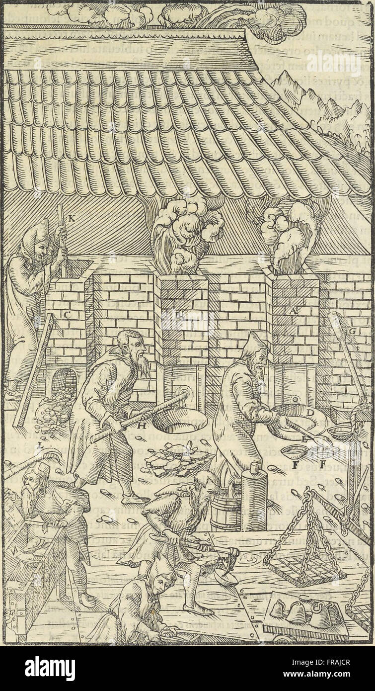 Georgii Agricolae De re metallica - libri XII. Quibus officia, instrumenta, machinae, ac omnia deni(que) Annuncio metallicam spectantia, non modo luculentissimC3A8 describuntur, sed e per le effigi, suis Foto Stock