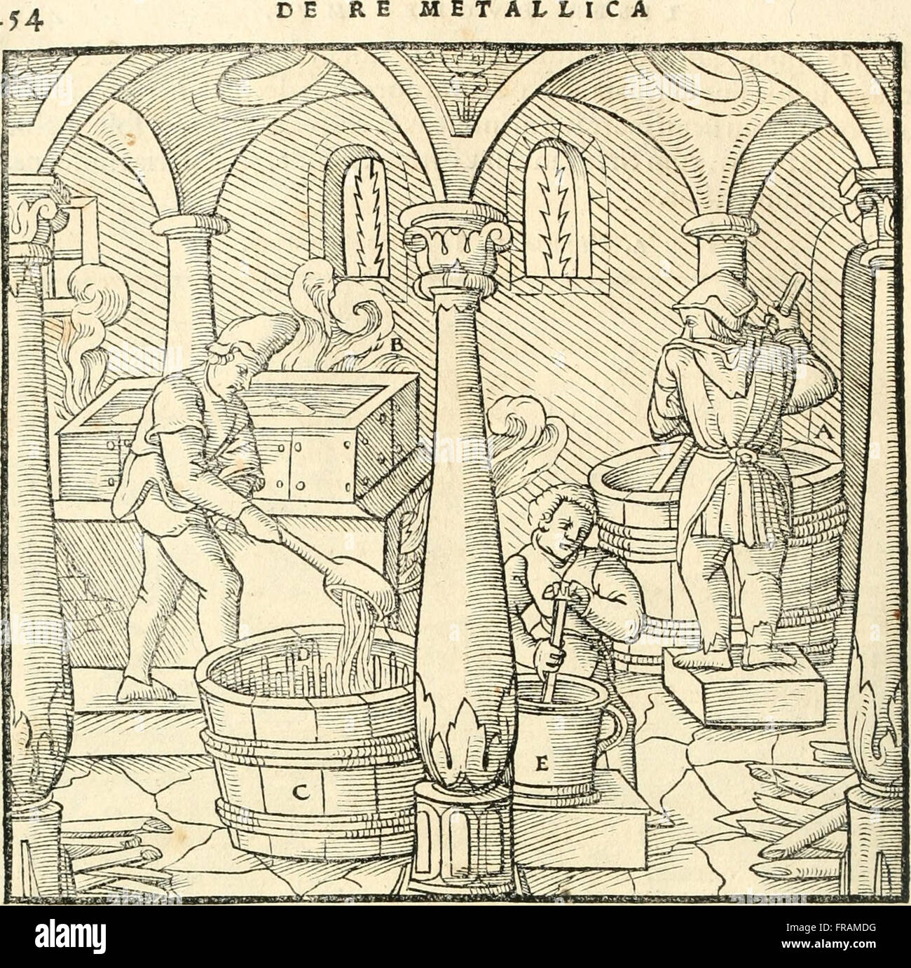 Georgii Agricolae De re metallica libri XII. qvibus officia, instrumenta, machinae, ac omnia deni ad metallicam spectantia, non modo luculentissimC3A8 describuntur, sed e per le effigi, suis locis Foto Stock