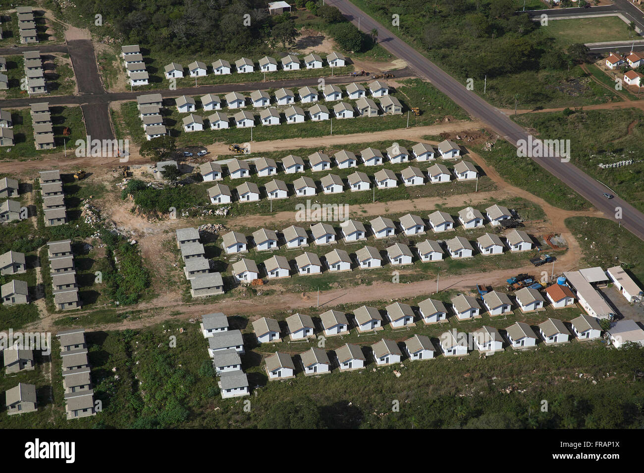 Vista aerea di sviluppo di alloggiamento nella città Foto Stock