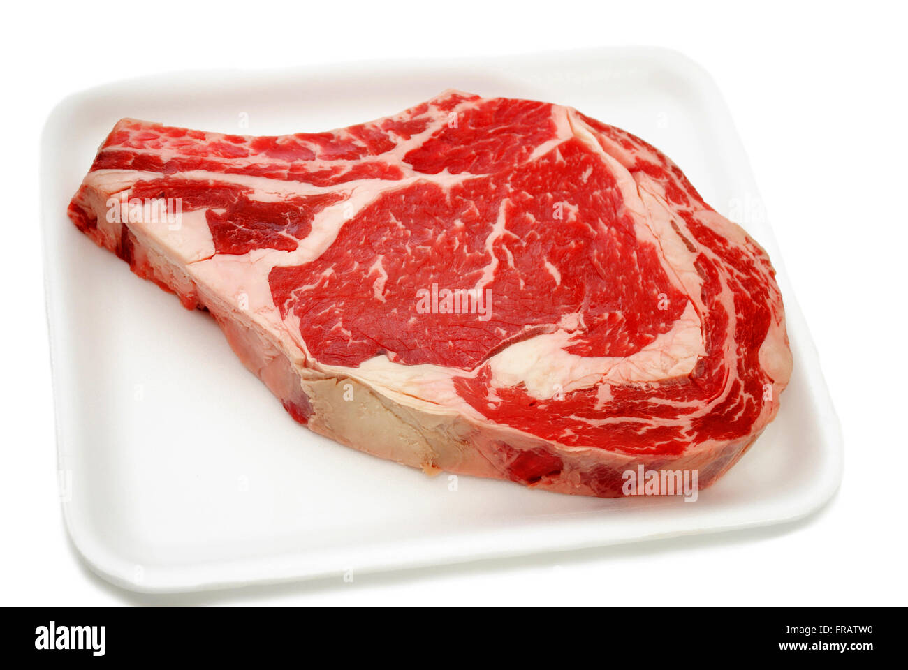 Bistecca di manzo fresco acquistato dal macellaio Foto Stock