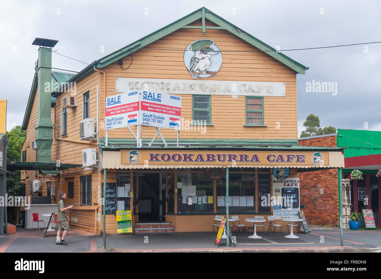 Historic Kookaburra Cafe, dato Terrace, Paddington, Brisbane, Queensland, Australia Foto Stock