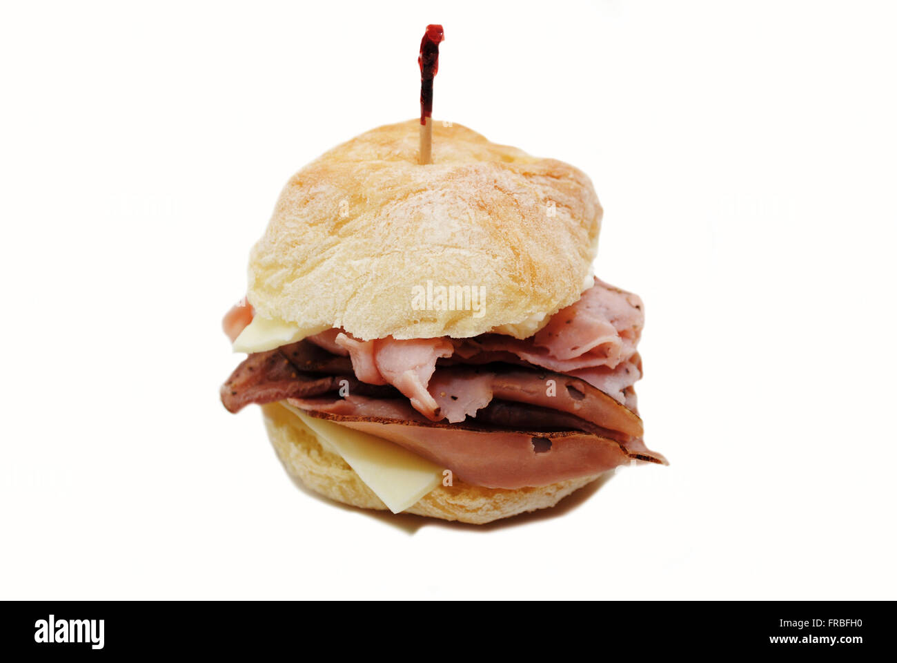 Mini Sandwich di antipasto di prosciutto, carne di manzo e formaggio Foto Stock