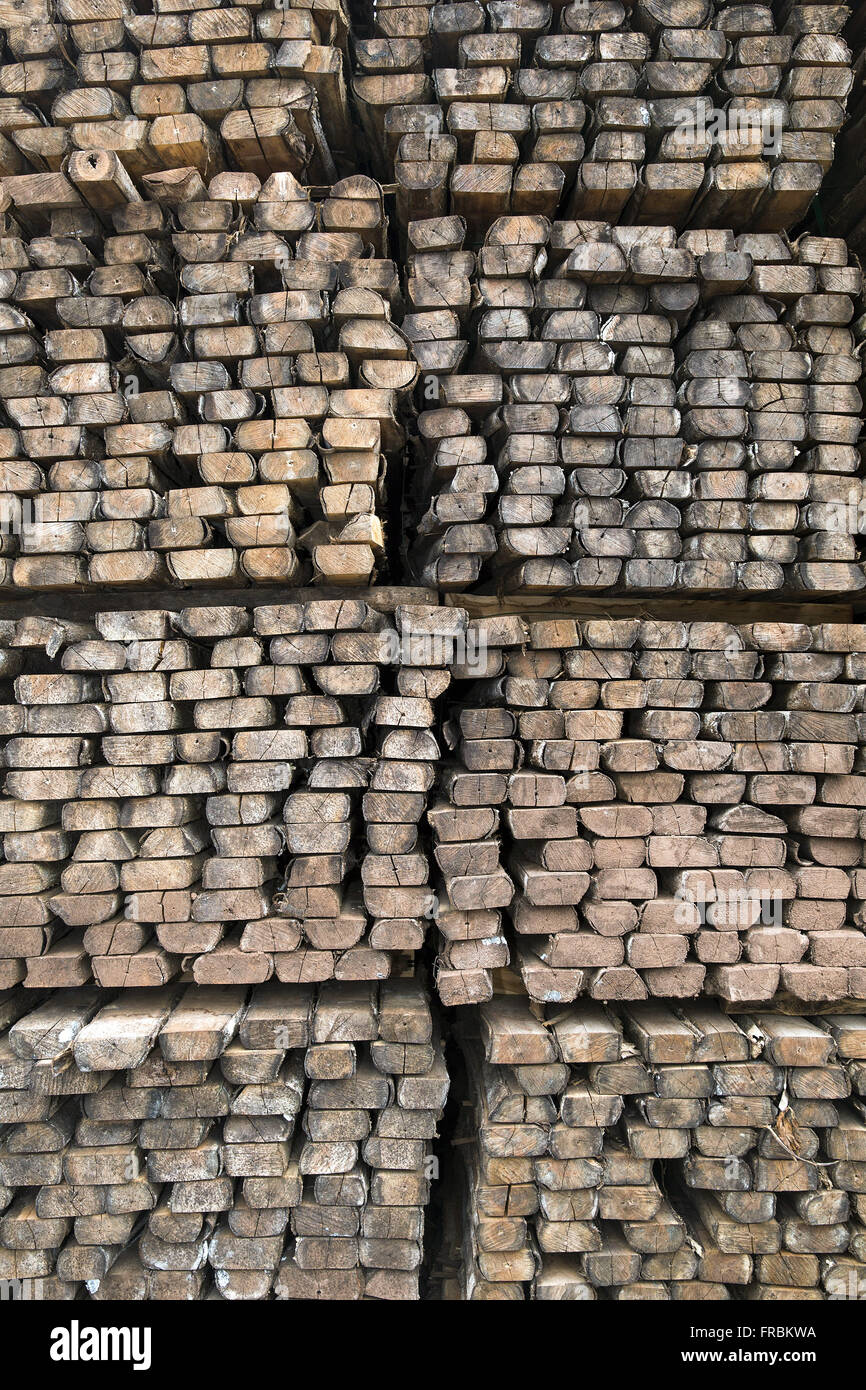 Industria della lavorazione del legno estratto piantato il teak ad albero Foto Stock