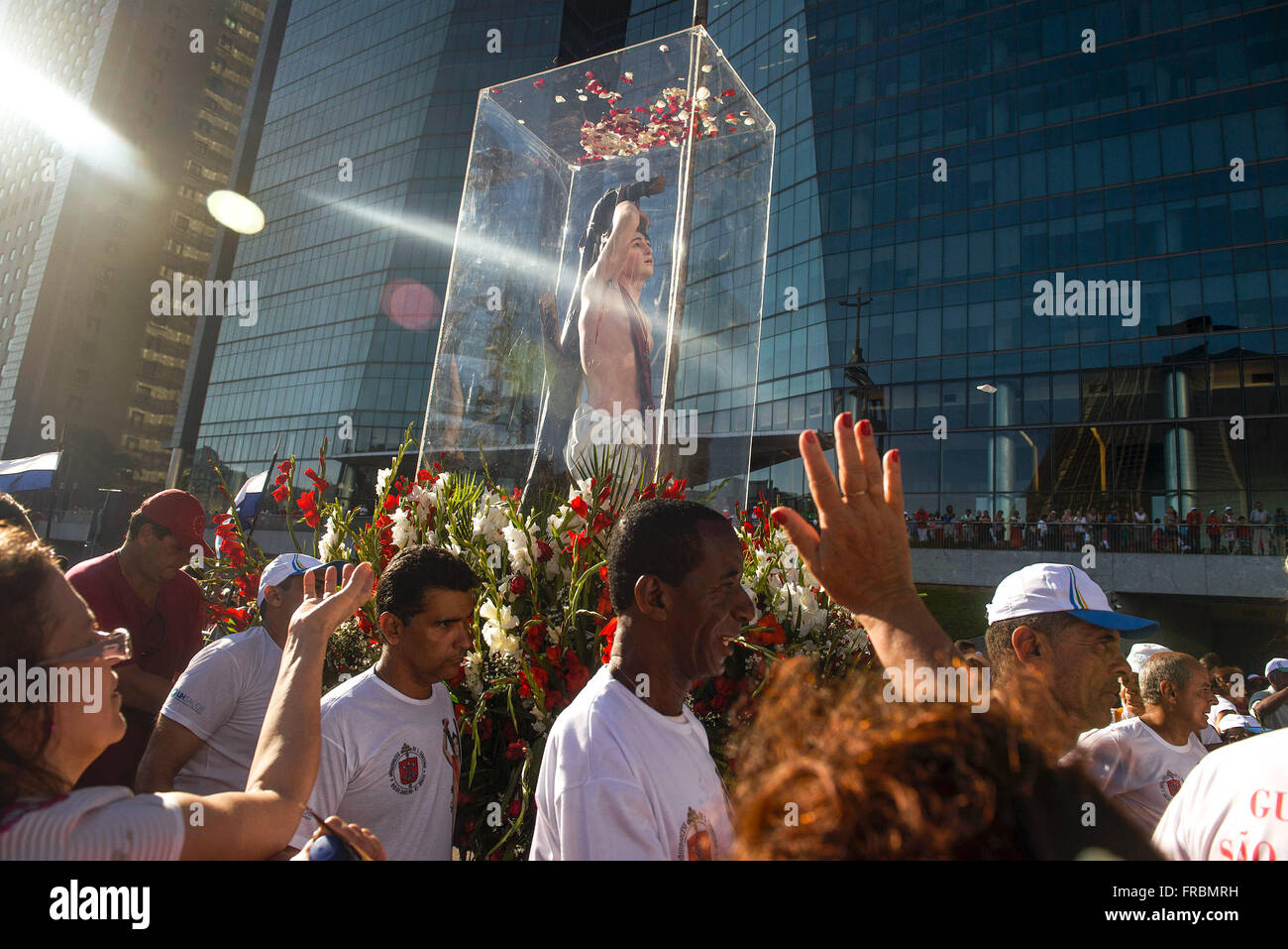 Processione religiosa a Sao Sebastiao do Rio de Janeiro, la protettrice della città Foto Stock