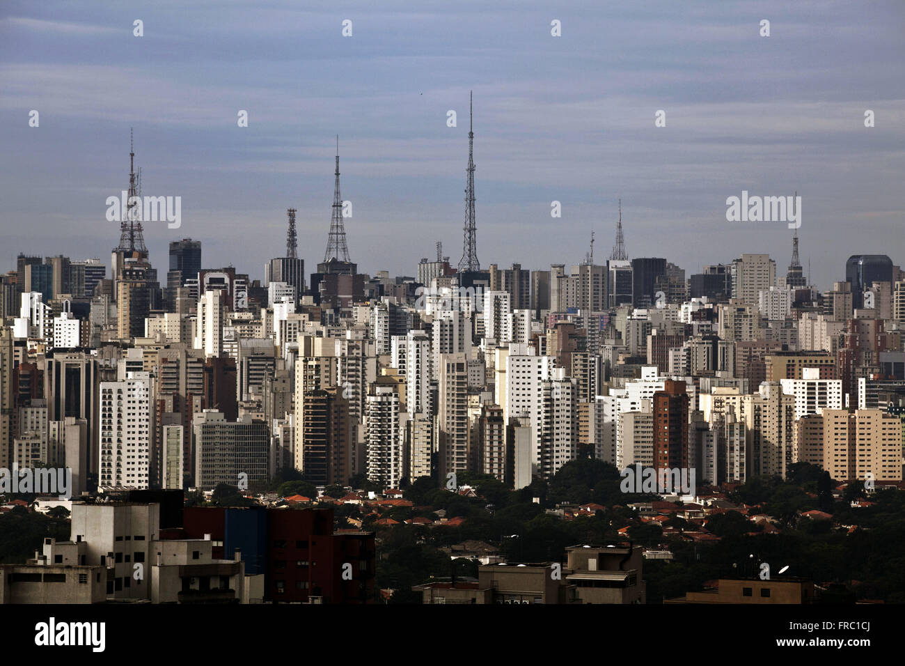Vista panoramica della regione di Avenida Paulista - Sao Paulo City Foto Stock