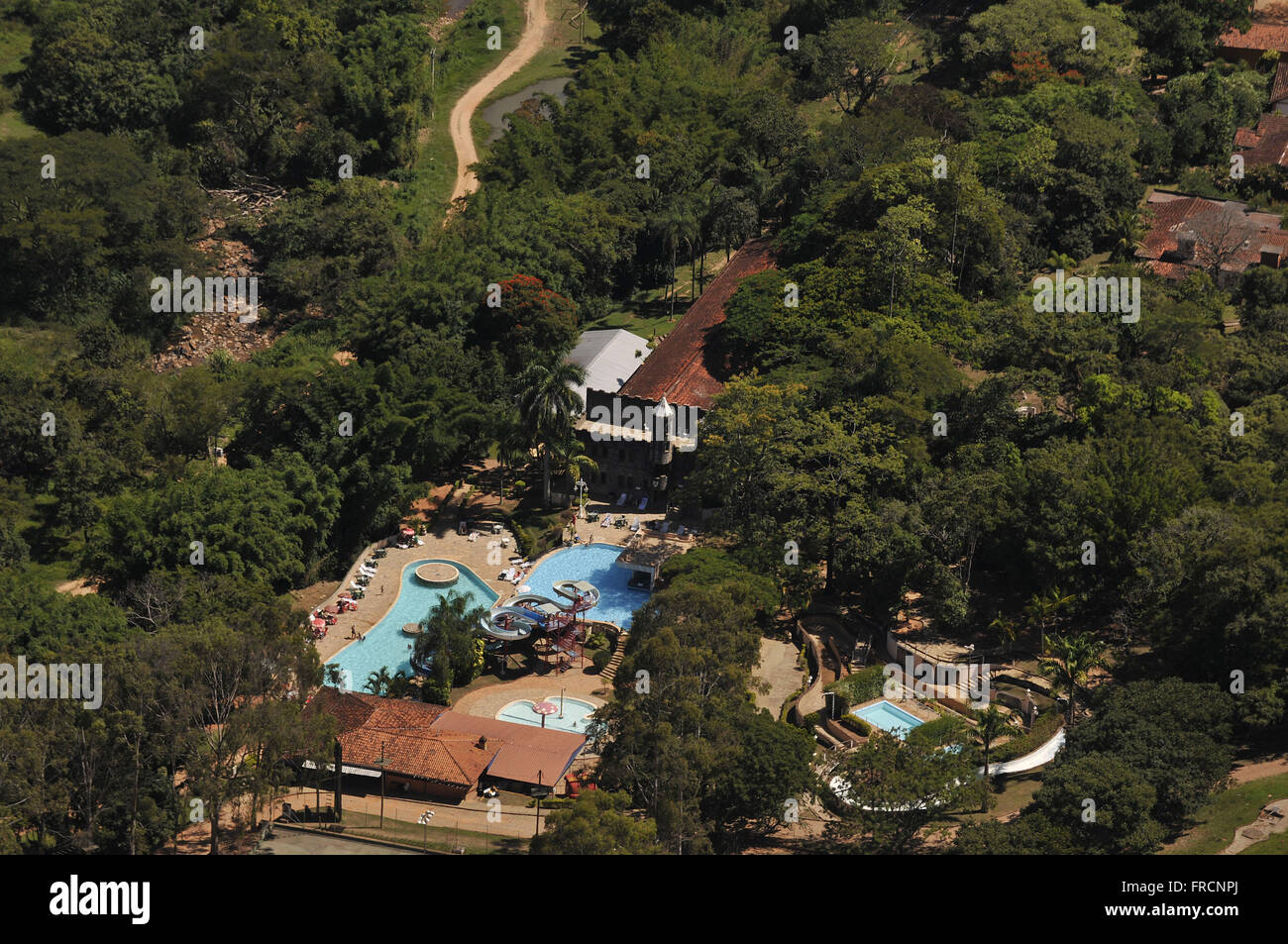 Vista aerea del Hotel Agriturismo Rondini solare Foto Stock