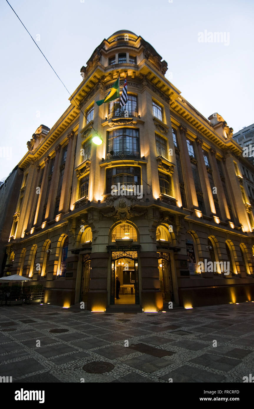 Banca del Brasile centro culturale nel centro storico di Sao Paulo al crepuscolo Foto Stock