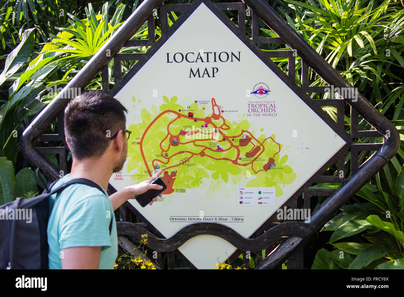 Corea del Sud turistico in Singapore Botanic Gardens, Singapore Foto Stock