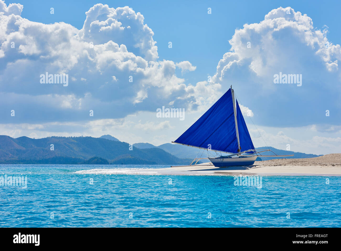 Spiaggia di sabbia bianca di coron isola di Palawan Filippine Foto Stock