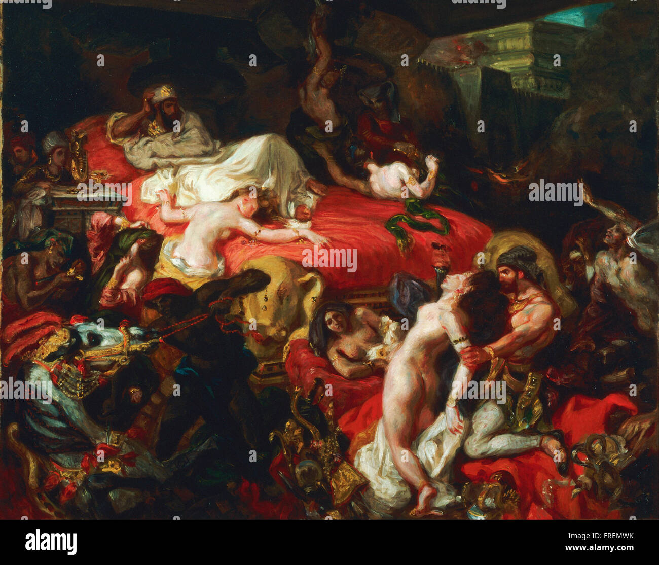 Ferdinand-Victor-Eugène Delacroix, francese - La morte di Sardanapalus Foto Stock