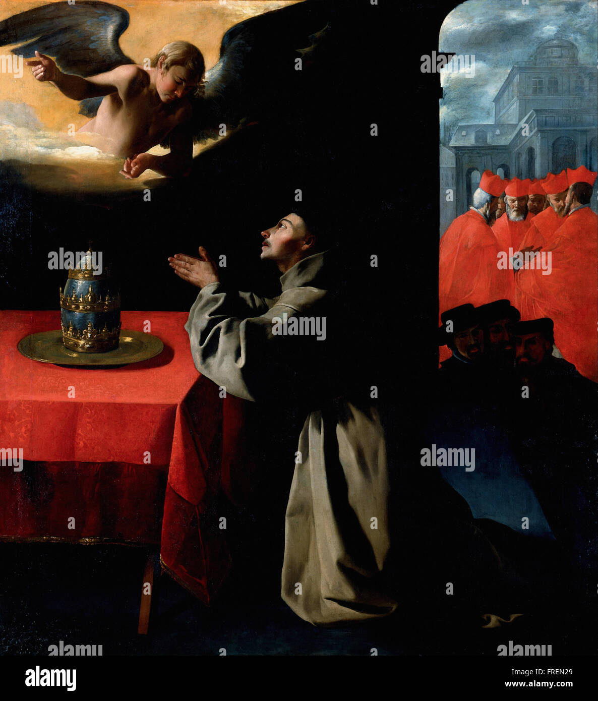 Francisco de Zurbaran - La preghiera di San Bonaventura di circa Foto Stock