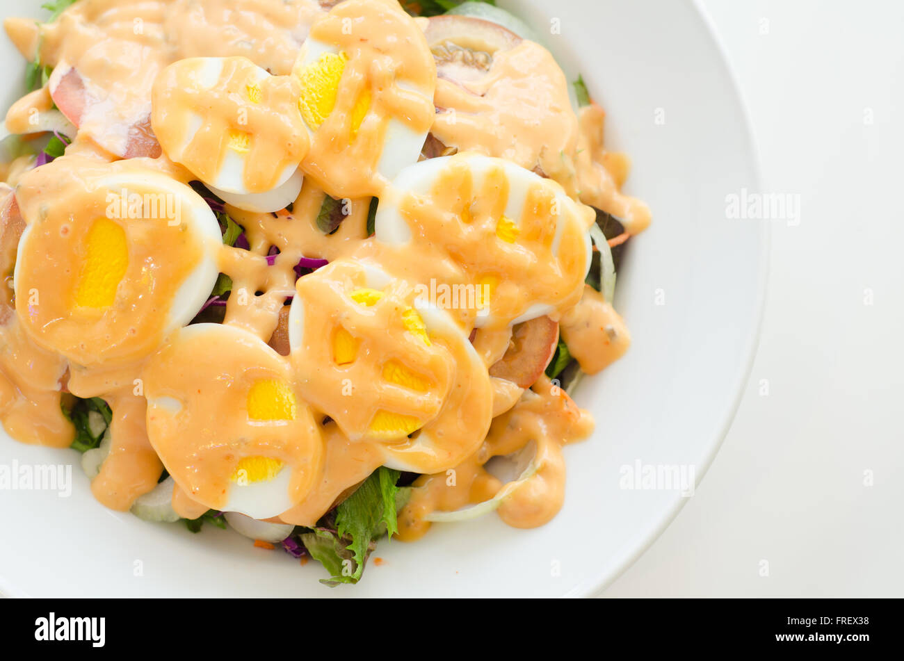 Bollito di insalata di uova Foto Stock