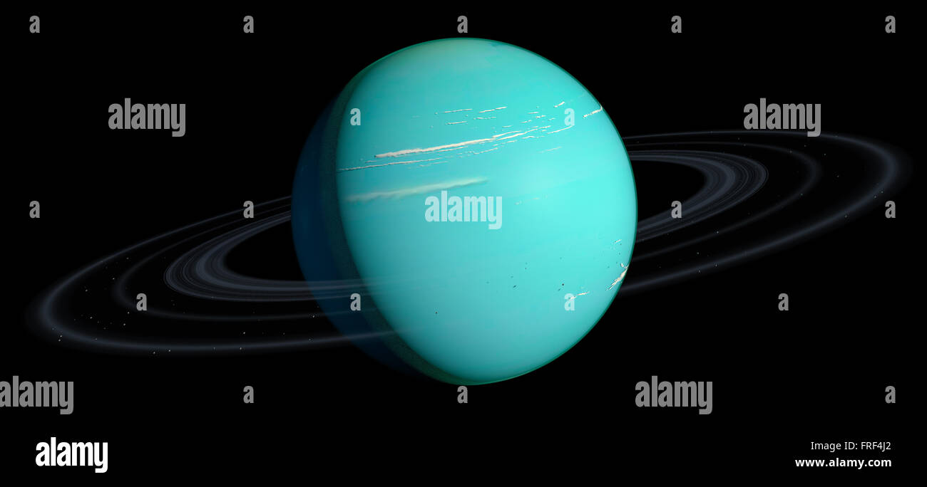 Urano pianeta del sistema solare spazio isolato illustrazione Foto Stock