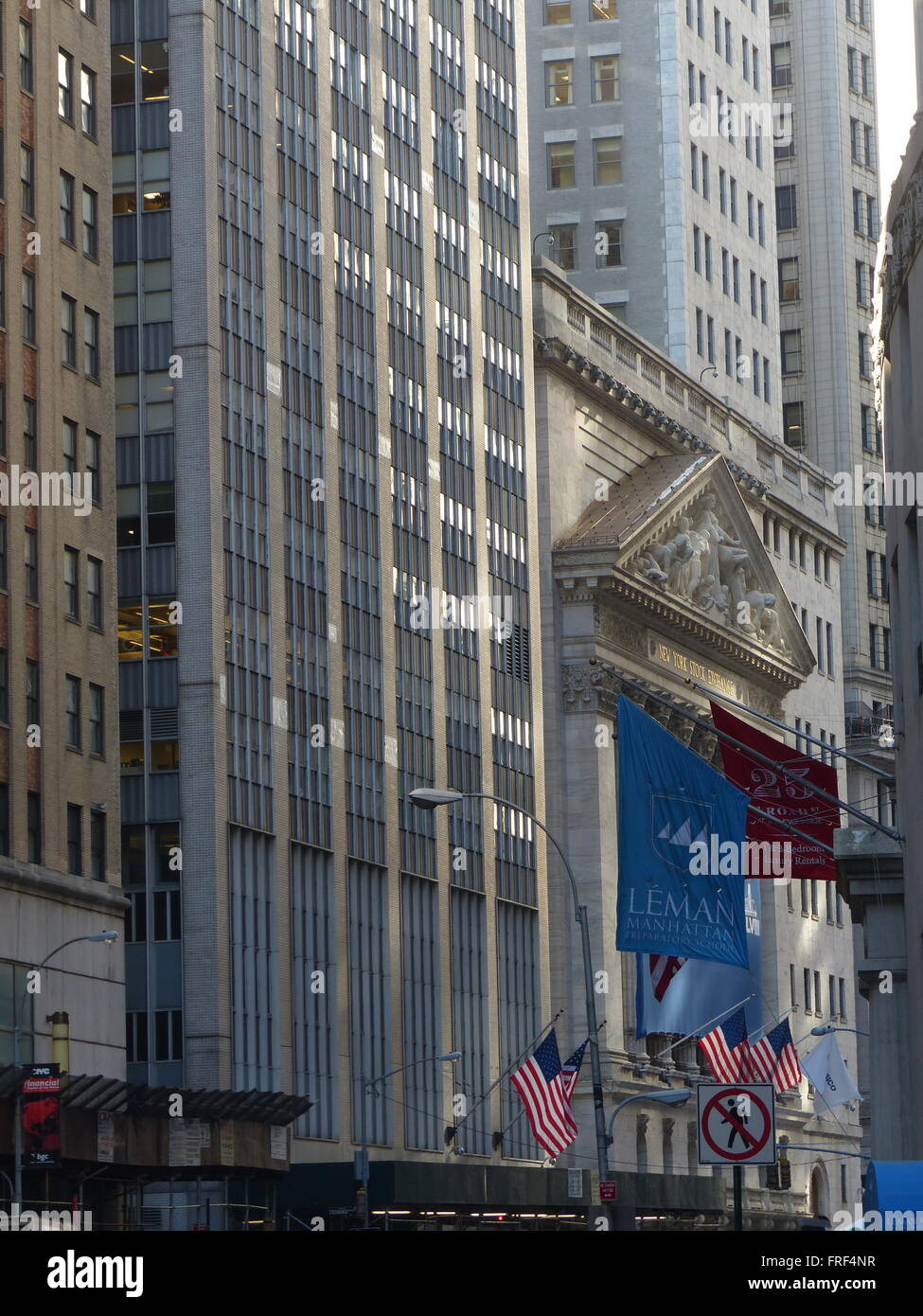 New York Stock Exchange, NYSE, Wall Street, torri di uffici, Battery Park, il porto di New York, grattacieli, parola business, scorte Foto Stock