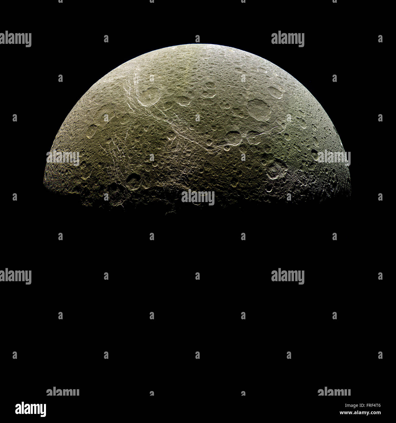 Dione pianeta isolato Foto Stock