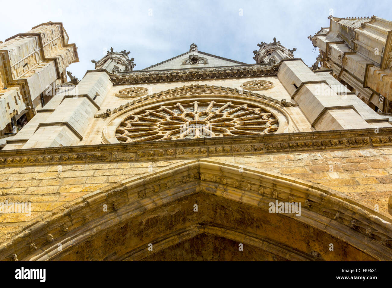 Famosa Cattedrale di Leon in Spagna Foto Stock
