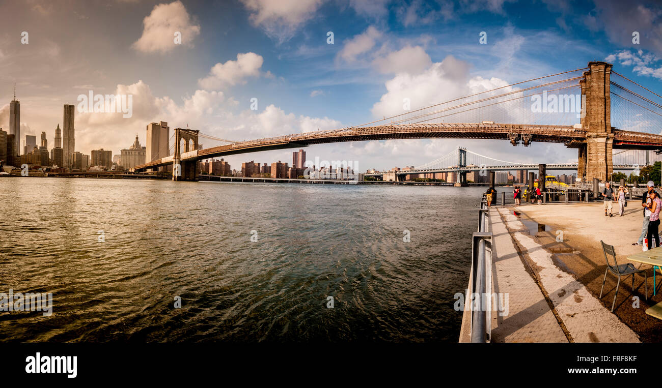 Ponte di Brooklyn, New York, Stati Uniti d'America. Foto Stock