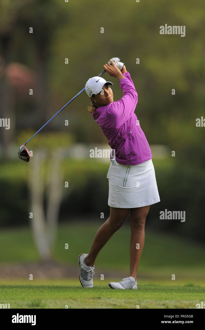 Longwood, Florida, Stati Uniti d'America. 31 Mar, 2014. Cheyenne boschi durante il round finale della IOA Golf Classic a Alaqua Country Club su marzo {oggi giorno}, 2014 in Longwood, Florida.ZUMA PRESS/Scott A. Miller © Scott A. Miller/ZUMA filo/Alamy Live News Foto Stock