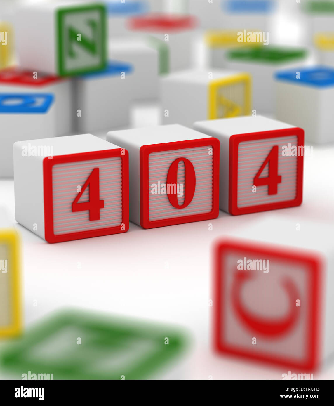 Casella colorata , scrivendo su 404 Foto Stock