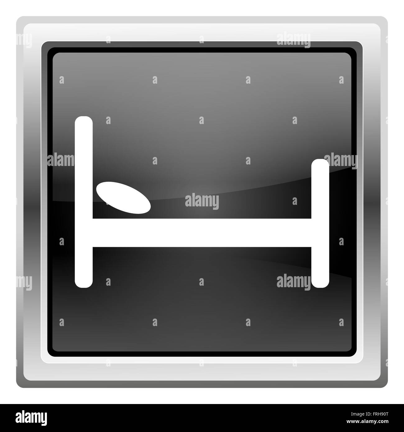 Icona metallico con design in bianco su sfondo nero Foto Stock