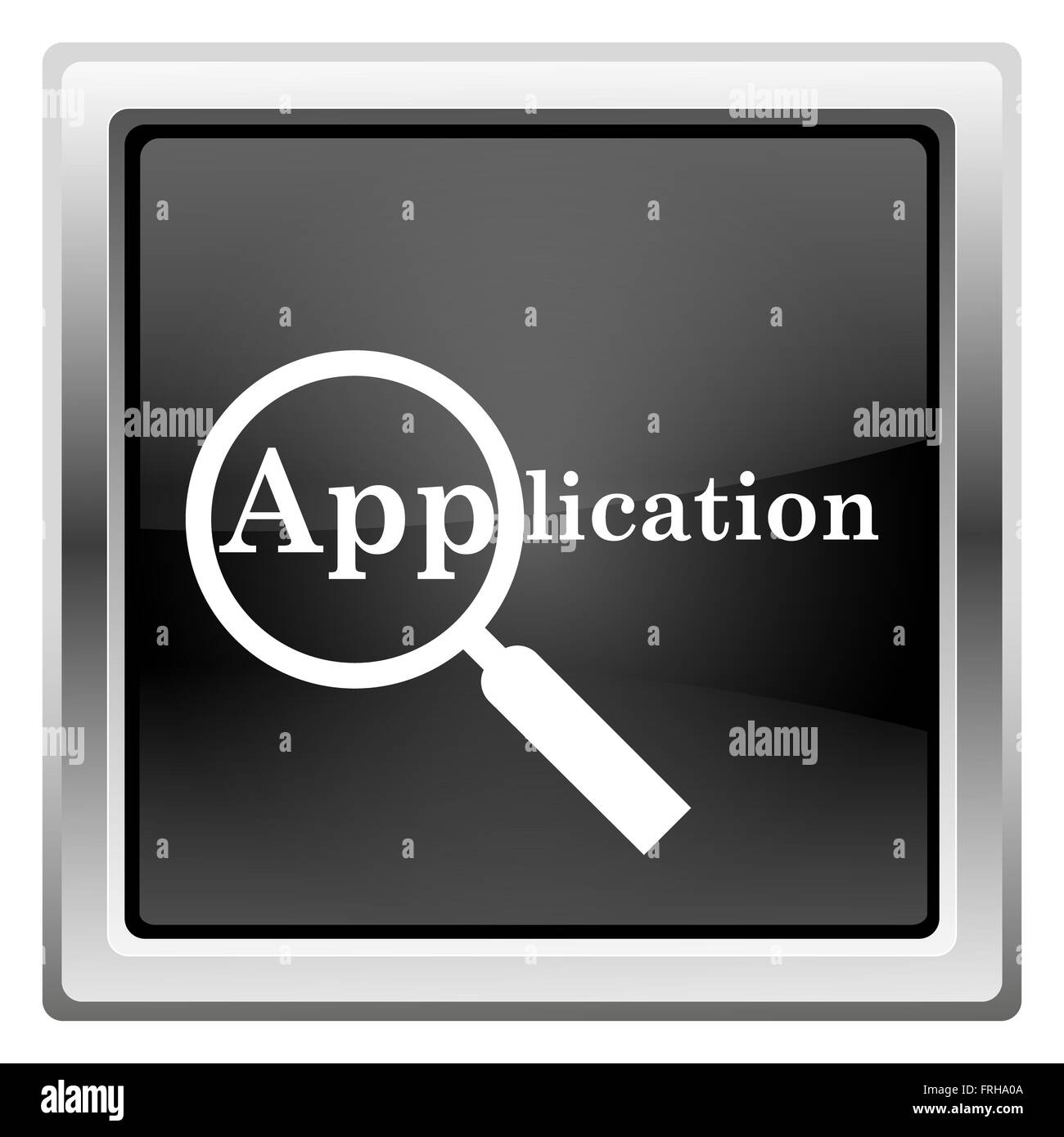 Nero lucido lucido icona su sfondo bianco Foto Stock