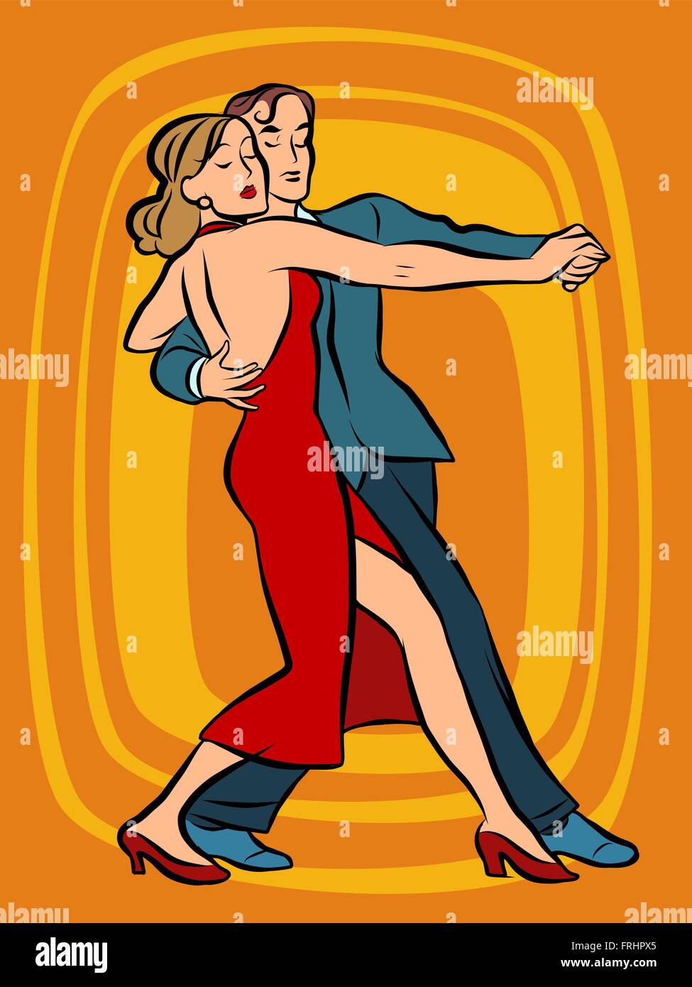 Giovane ballare il tango Illustrazione Vettoriale