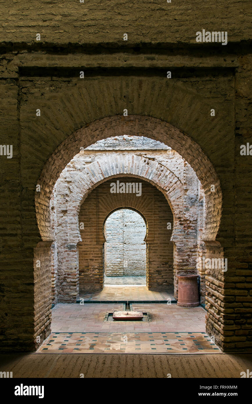 Interno della fortezza di Alcazar, Jerez de la Frontera, Andalusia, Spagna Foto Stock