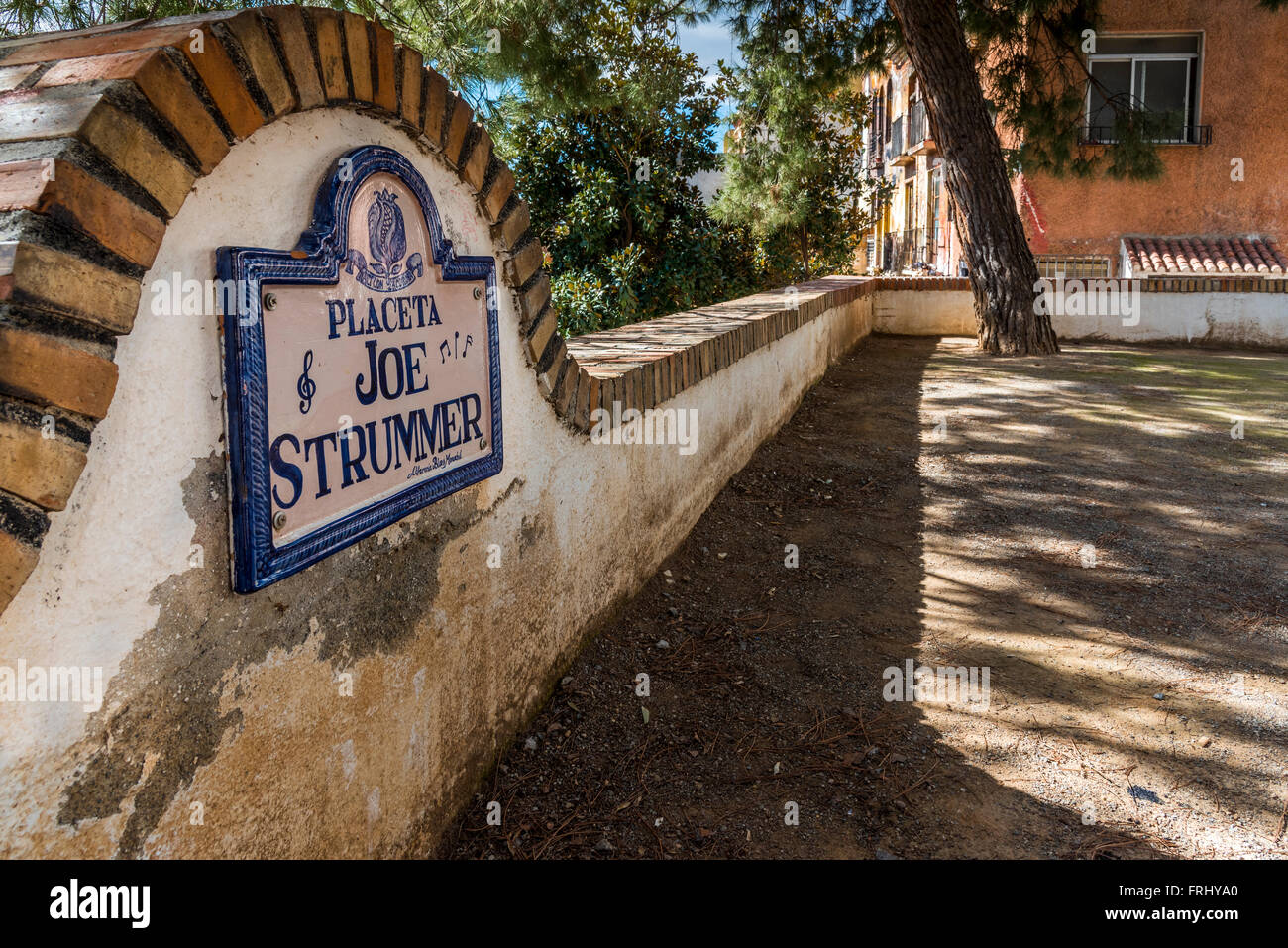 Placeta Joe Strummer, Granada, Andalusia, Spagna Foto Stock