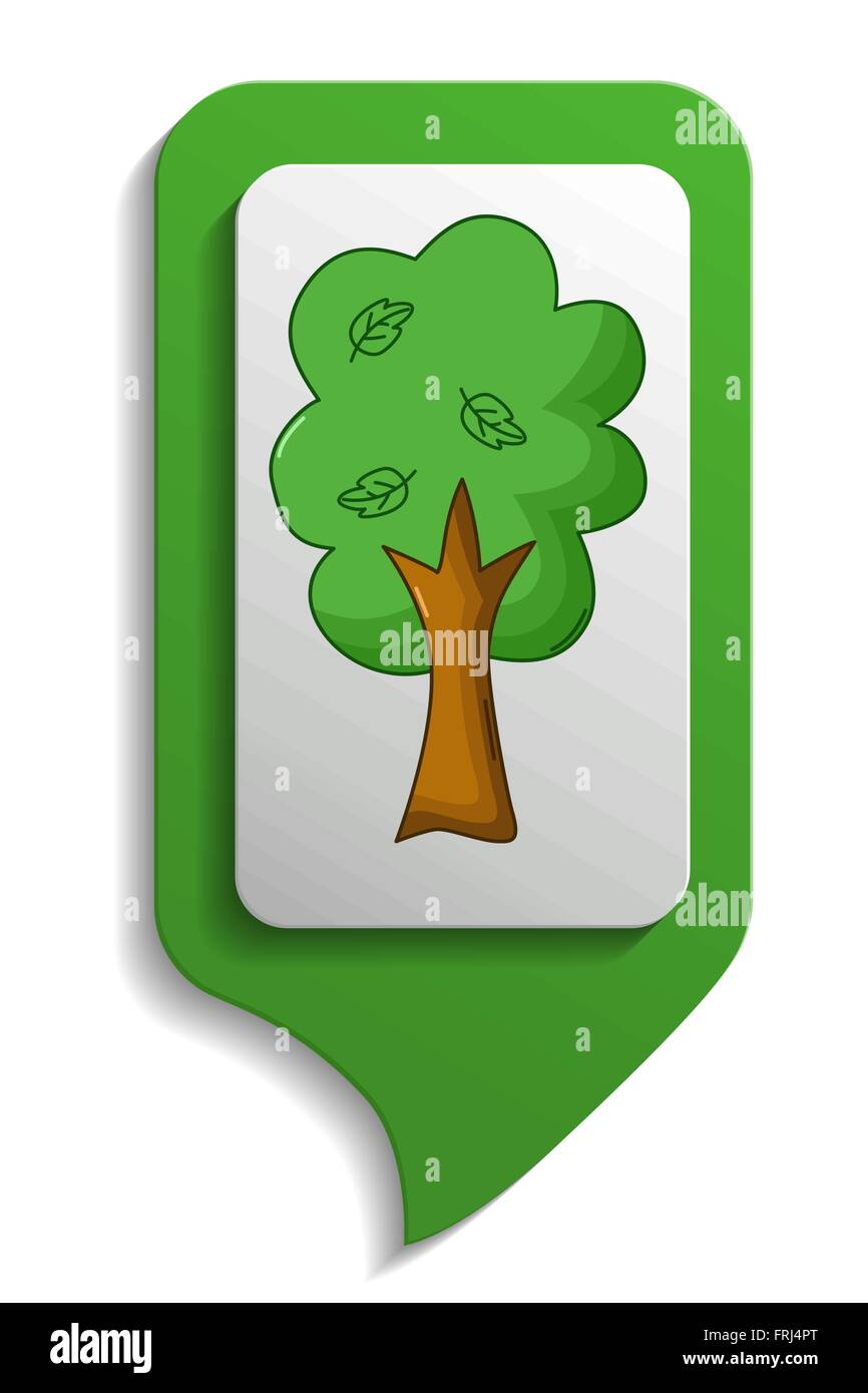 Tree map segno icona in stile cartoon su sfondo bianco Illustrazione Vettoriale