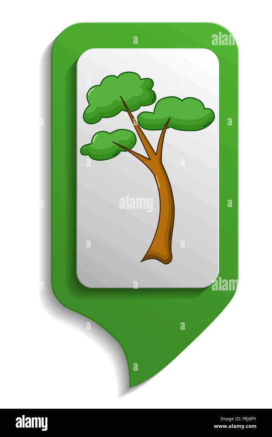 Tree map segno icona in stile cartoon su sfondo bianco Illustrazione Vettoriale Tree map segno icona in stile cartoon su sfondo bianco Illustrazione Vettoriale