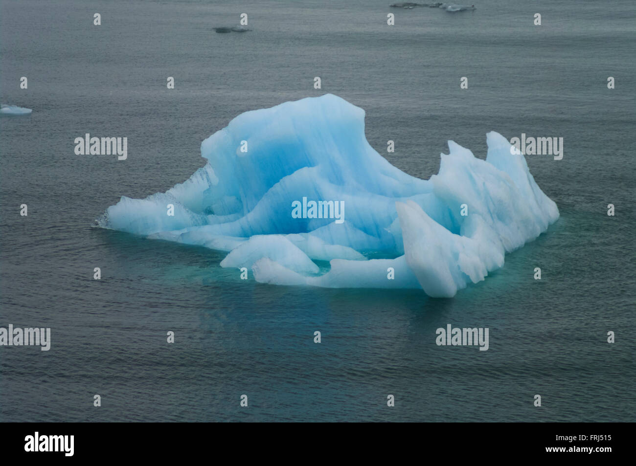 Blu iceberg nell'acqua. Golfo di Alaska, Alaska, Stati Uniti d'America. Foto Stock