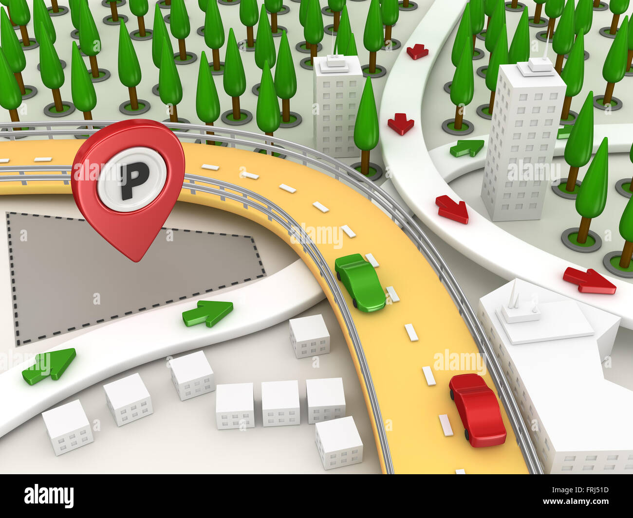 Road Map , questo è un computer generato e rendering 3d'immagine. Foto Stock