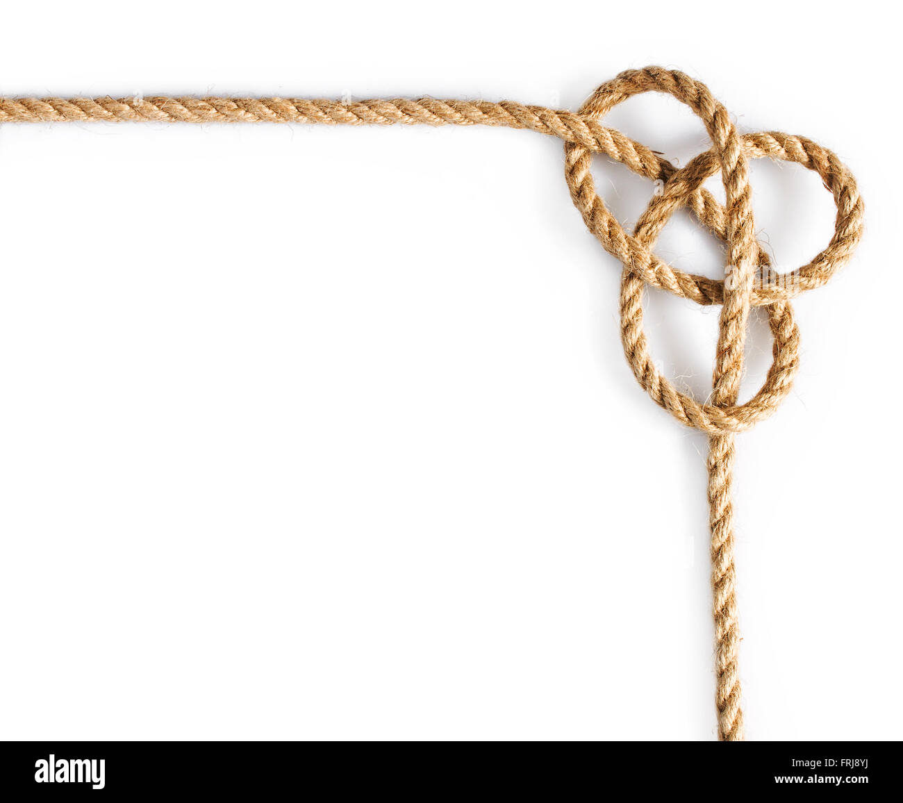 Corda con marinaio legata al nodo isolato su sfondo bianco Foto stock -  Alamy