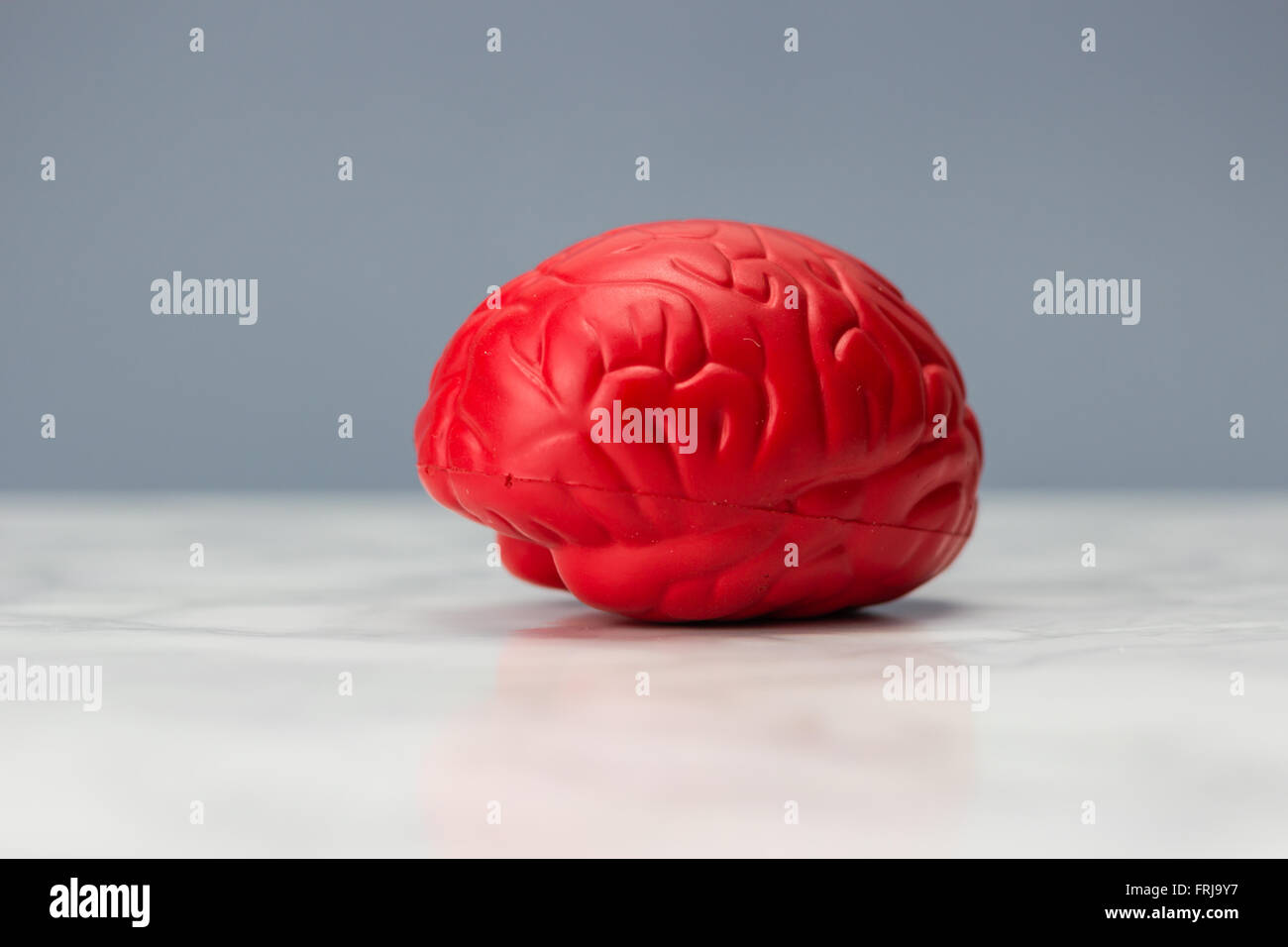 Cervello rosso su sfondo scuro Foto Stock