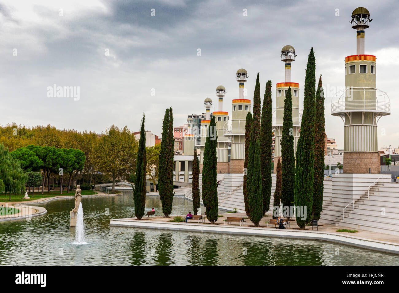 Parco industriale nel quartiere Sants, Barcellona, Spagna Foto Stock