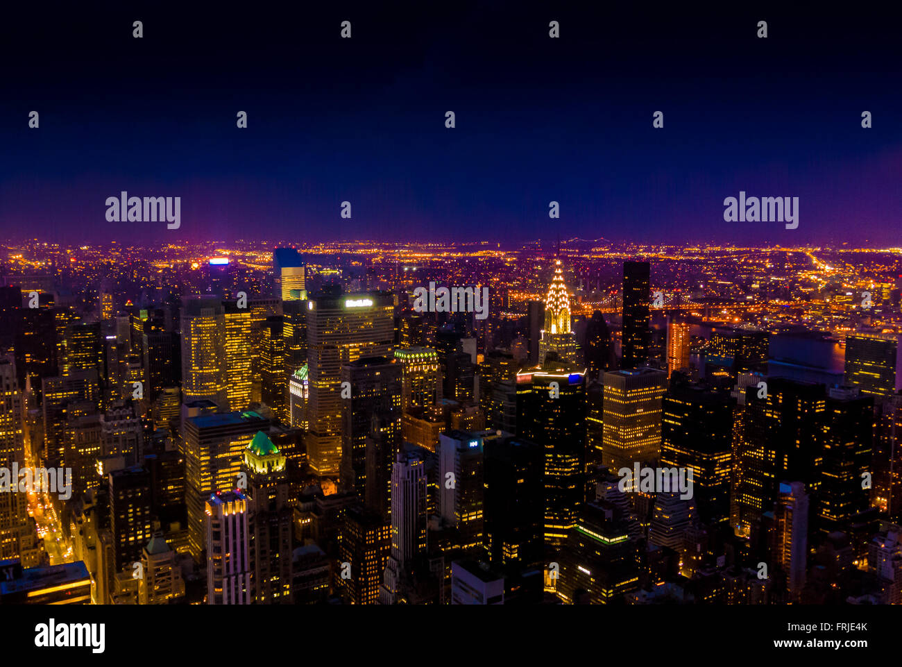 Vista verso Upper Manhattan dall' Empire State Building di New York City, Stati Uniti d'America. Foto Stock